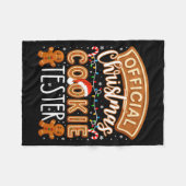 Christmas Cookie Tester Taster Funny Family Baking フリースブランケット (正面(横))