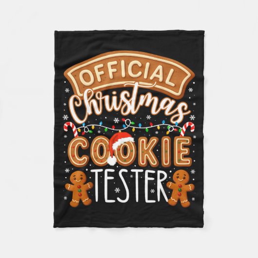 Christmas Cookie Tester Taster Funny Family Baking フリースブランケット (正面)