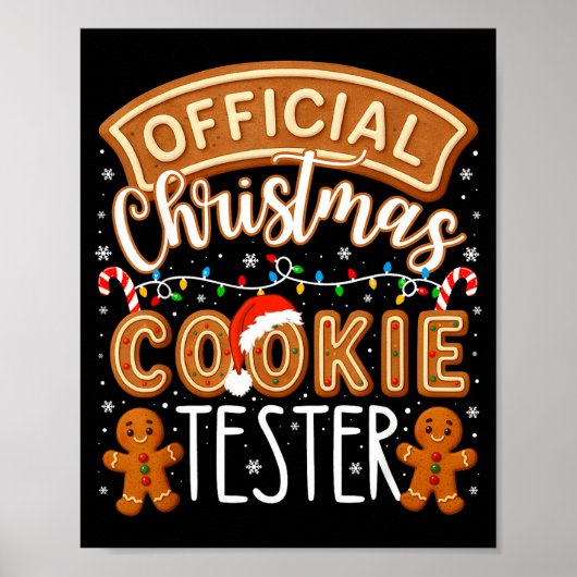Christmas Cookie Tester Taster Funny Family Baking ポスター (正面)