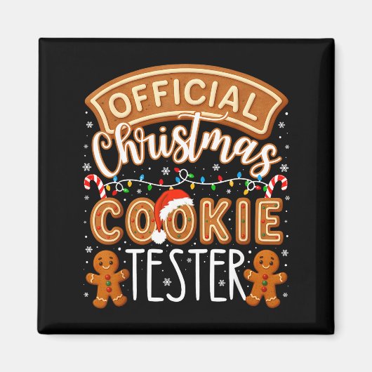 Christmas Cookie Tester Taster Funny Family Baking マグネット (正面)