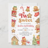 Christmas Cookie Two Sweet 2nd Birthday Party 招待状 (正面)