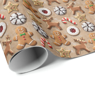 Christmas Cookie Wrapping Paper – Festive Holiday  ラッピングペーパー