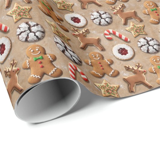Christmas Cookie Wrapping Paper – Festive Holiday  ラッピングペーパー (ロールコーナー)