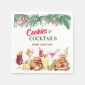 Christmas Cookies and Cocktails Holiday Party スタンダードカクテルナプキン (正面)