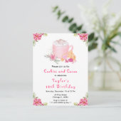 Christmas Cookies and Cocoa Birthday Party Pink ポストカード (スタンド正面)