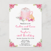 Christmas Cookies and Cocoa Birthday Party Pink ポストカード (正面)