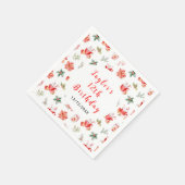 Christmas Cookies and Cocoa Birthday Party Red スタンダードカクテルナプキン (角)