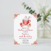 Christmas Cookies and Cocoa Birthday Party Red ポストカード (スタンド正面)