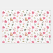 Christmas Cookies and Foliage Pink ラッピングペーパーシート (正面)