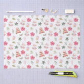 Christmas Cookies and Foliage Pink 薄葉紙 (クラフト)