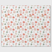 Christmas Cookies and Foliage Red ラッピングペーパー (フラット)