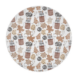 Christmas Cookies and Hot Cocoa Holiday Baking カッティングボード