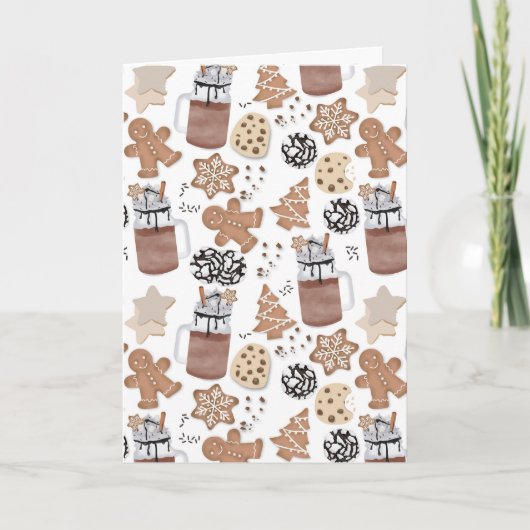 Christmas Cookies and Hot Cocoa Holiday Baking シーズンカード (正面)
