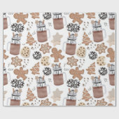 Christmas Cookies and Hot Cocoa Holiday Baking ラッピングペーパー (フラット)