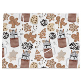 Christmas Cookies and Hot Cocoa Holiday Baking ラージペーパーバッグ (正面)