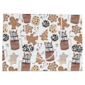 Christmas Cookies and Hot Cocoa Holiday Baking ラージペーパーバッグ (裏面)