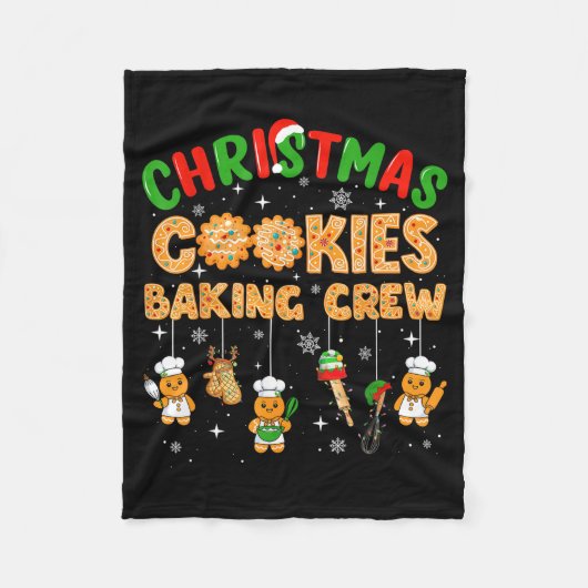 Christmas Cookies Baking Crew Funny Cookie Family  フリースブランケット (正面)