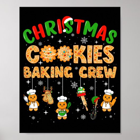 Christmas Cookies Baking Crew Funny Cookie Family  ポスター (正面)