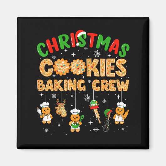 Christmas Cookies Baking Crew Funny Cookie Family  マグネット (正面)