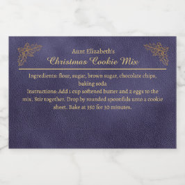 Christmas Cookies Baking Mix Personalized Blue フードラベル