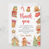 Christmas Cookies Birthday Party サンキューカード (正面)