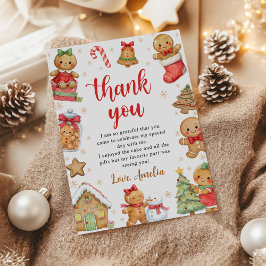 Christmas Cookies Birthday Party サンキューカード
