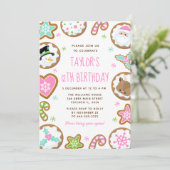Christmas Cookies Birthday Party Pink and Green 招待状 (スタンド正面)
