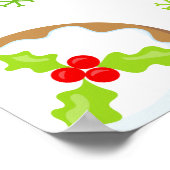 Christmas Cookies Birthday Red Green Welcome Sign ポスター (角)