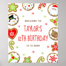 Christmas Cookies Birthday Red Green Welcome Sign