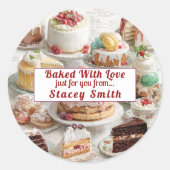 Christmas Cookies Cakes Pies Treats ラウンドシール (正面)