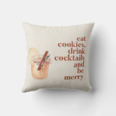 Christmas Cookies Cocktails Be Merry Holiday クッション (裏面)