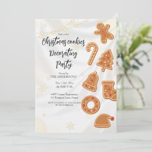 Christmas Cookies Decorating Party invitation  招待状 (スタンド正面)