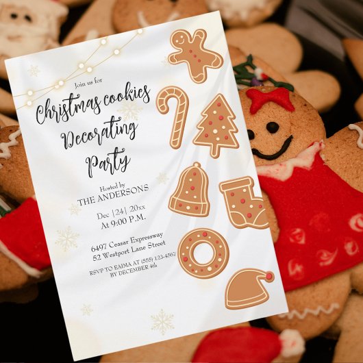 Christmas Cookies Decorating Party invitation  招待状