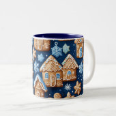 Christmas cookies ginger breadman Winter holiday  ツートーンマグカップ (正面右)