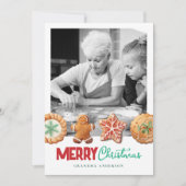 Christmas Cookies Green Holiday Baking Photo Card シーズンカード (正面)