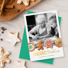Christmas Cookies Green Holiday Baking Photo Card シーズンカード