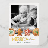 Christmas Cookies Holiday Baking Photo Foil Card 箔シーズンカード (正面)