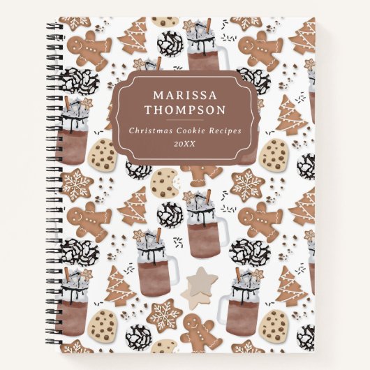 Christmas Cookies Holiday Baking Recipe Cookbook ノートブック (正面)