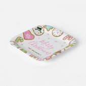 Christmas Cookies Merry Christmas Pink and Green ペーパープレート (傾斜あり)