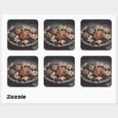 Christmas Cookies on Plate Xmas Cookie スクエアシール (シート)