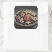 Christmas Cookies on Plate Xmas Cookie スクエアシール (バッグ)