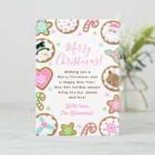 Christmas Cookies Pink and Green Merry Christmas シーズンカード (スタンド正面)