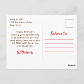 Christmas Cookies Red and Green Happy Birthday ポストカード (裏面)