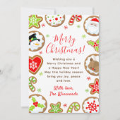 Christmas Cookies Red and Green Merry Christmas シーズンカード (正面)