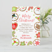 Christmas Cookies Red and Green Merry Christmas シーズンカード (スタンド正面)