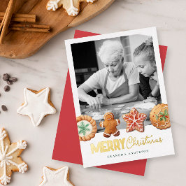 Christmas Cookies Red Holiday Baking Photo Card シーズンカード