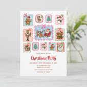 Christmas Coquette Frame Christmas Party 招待状 (スタンド正面)