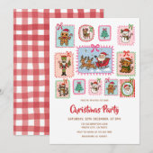 Christmas Coquette Frame Christmas Party 招待状 (正面/裏面)