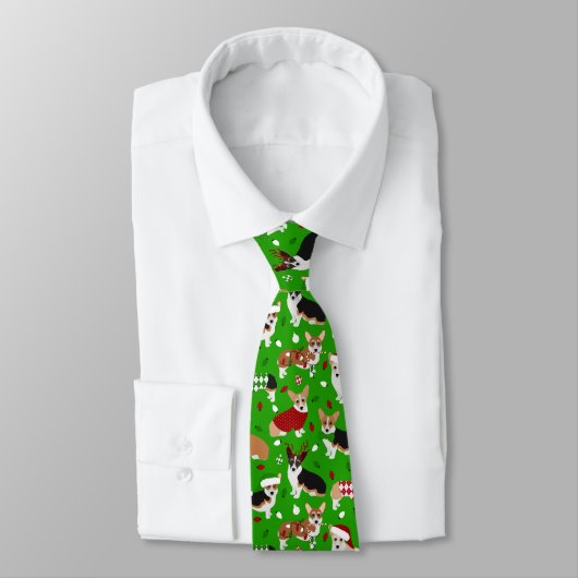 Christmas Corgi Dogs Neck Tie ネクタイ (タイ)