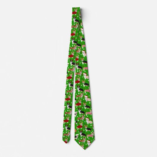 Christmas Corgi Dogs Neck Tie ネクタイ (裏面)
